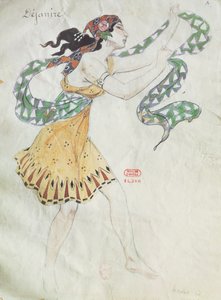 チャールズカミーユサンサーンス（1835〜1921年）のオペラ「サムソンとデリラ」のデリラの衣装デザイン 作： French School